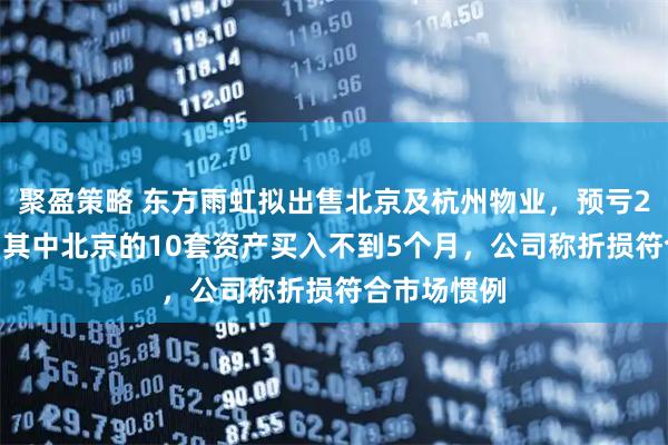 聚盈策略 东方雨虹拟出售北京及杭州物业,预亏2580万元!其中北京的10套资产买入不到5个月,公司称折损符合市场惯例